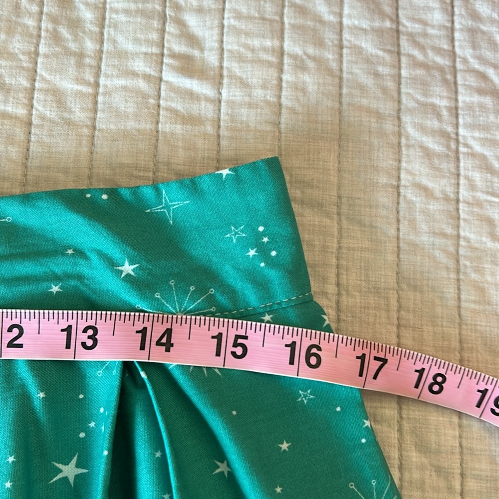 Dresstore Green NYC New York Skyline Landmark Pleated pinup retro Skirt L - Picture 10 of 12